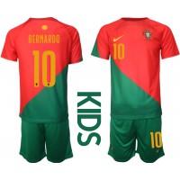 Portugal Bernardo Silva #10 Hjemmebanesæt Børn VM 2022 Kortærmet (+ Korte bukser)